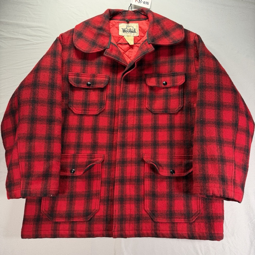 Vintage Woolrich Mackinaw Wool 503 Hunting Jacket Mens 44 Large Coat 50s